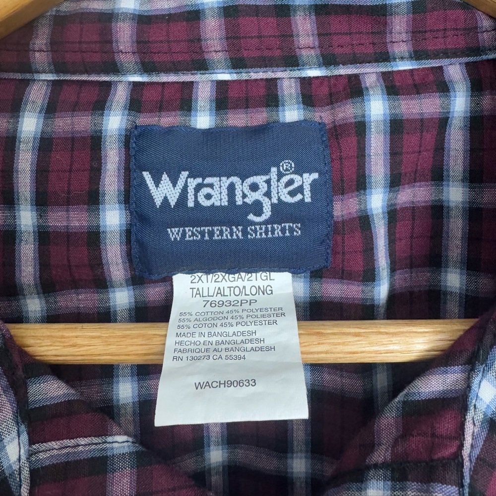 Men’s Wrangler Pearl Snap Button Up - Picture 3 of 4